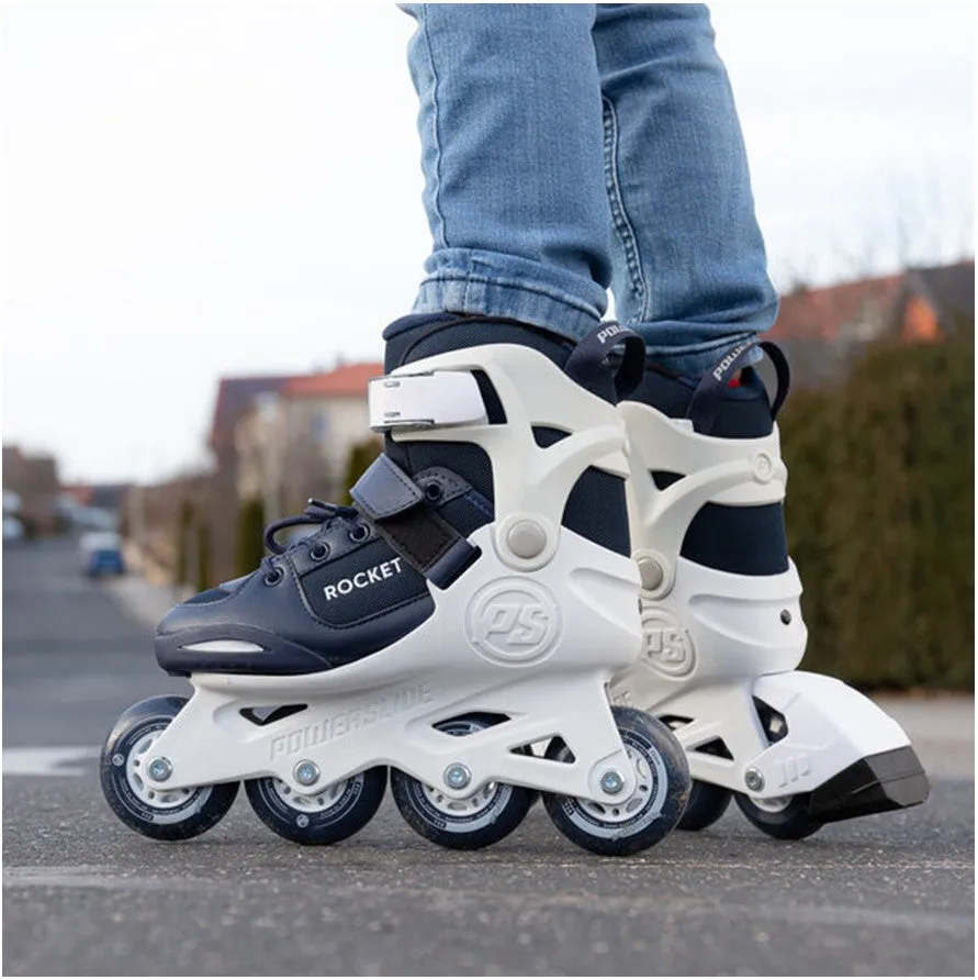 Kids Adjustable Powerslide Rocket Navy Blue Inline Skates