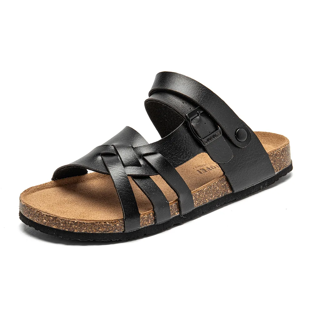 kkboxly kkboxly Men Breathable Two-Ways Slip on Non Slip Cork Bottom Casual Sandals