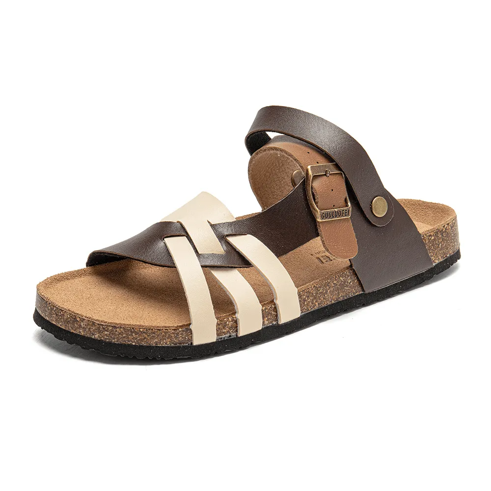 kkboxly kkboxly Men Breathable Two-Ways Slip on Non Slip Cork Bottom Casual Sandals