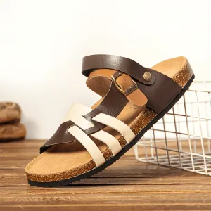 kkboxly kkboxly Men Breathable Two-Ways Slip on Non Slip Cork Bottom Casual Sandals