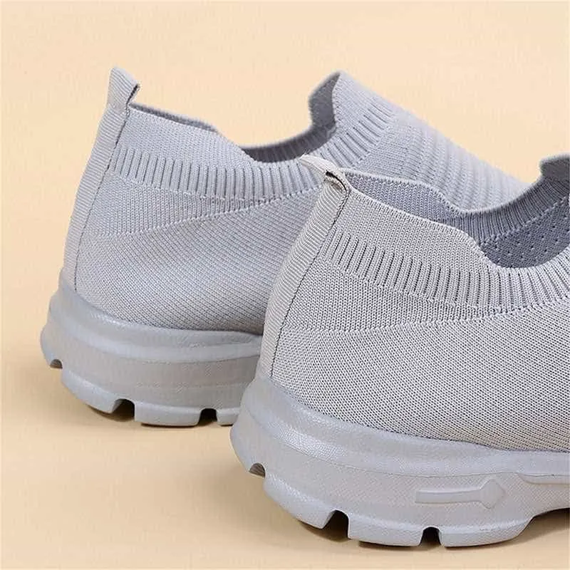 Knit Sock Shoes Women Comfortable Breathable Flats Shoes Walking Running Sneakers