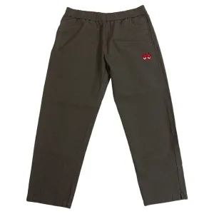 KROOKED EMBROIDERED EYES PANT (OLIVE/RED)