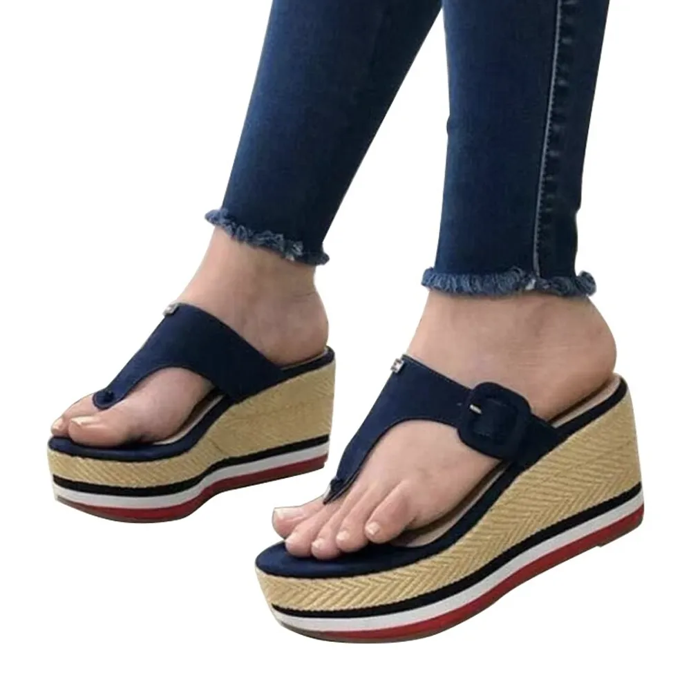 Ladies Platform Wedges Slippers