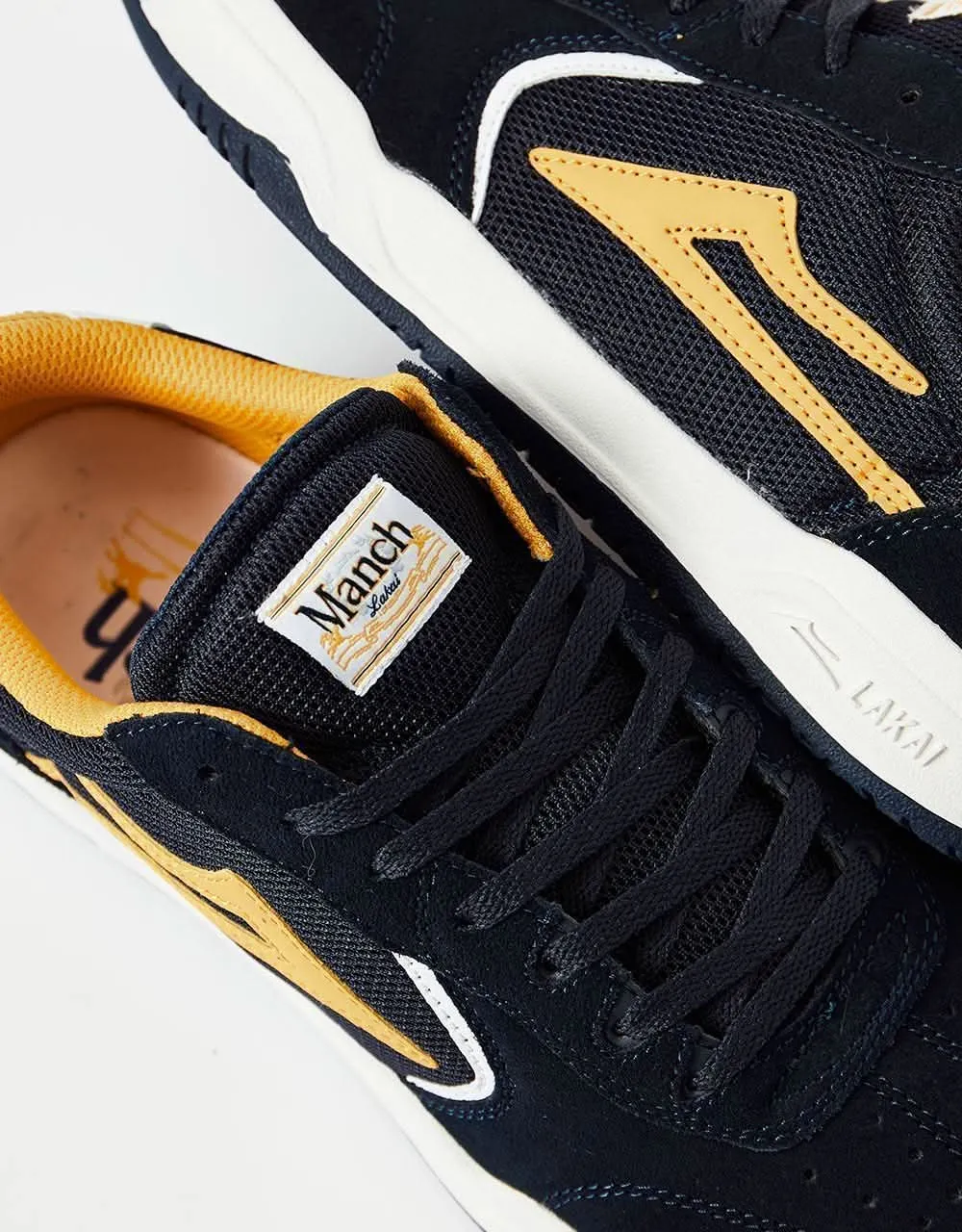 Lakai Atlantic Skate Shoes - Navy/Gold Suede