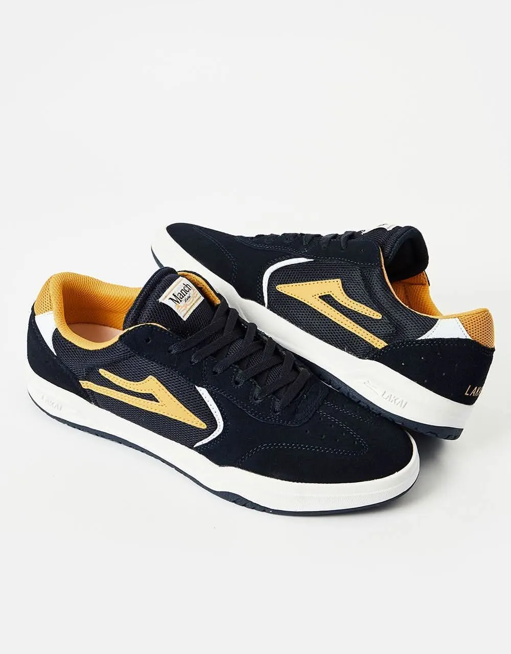 Lakai Atlantic Skate Shoes - Navy/Gold Suede