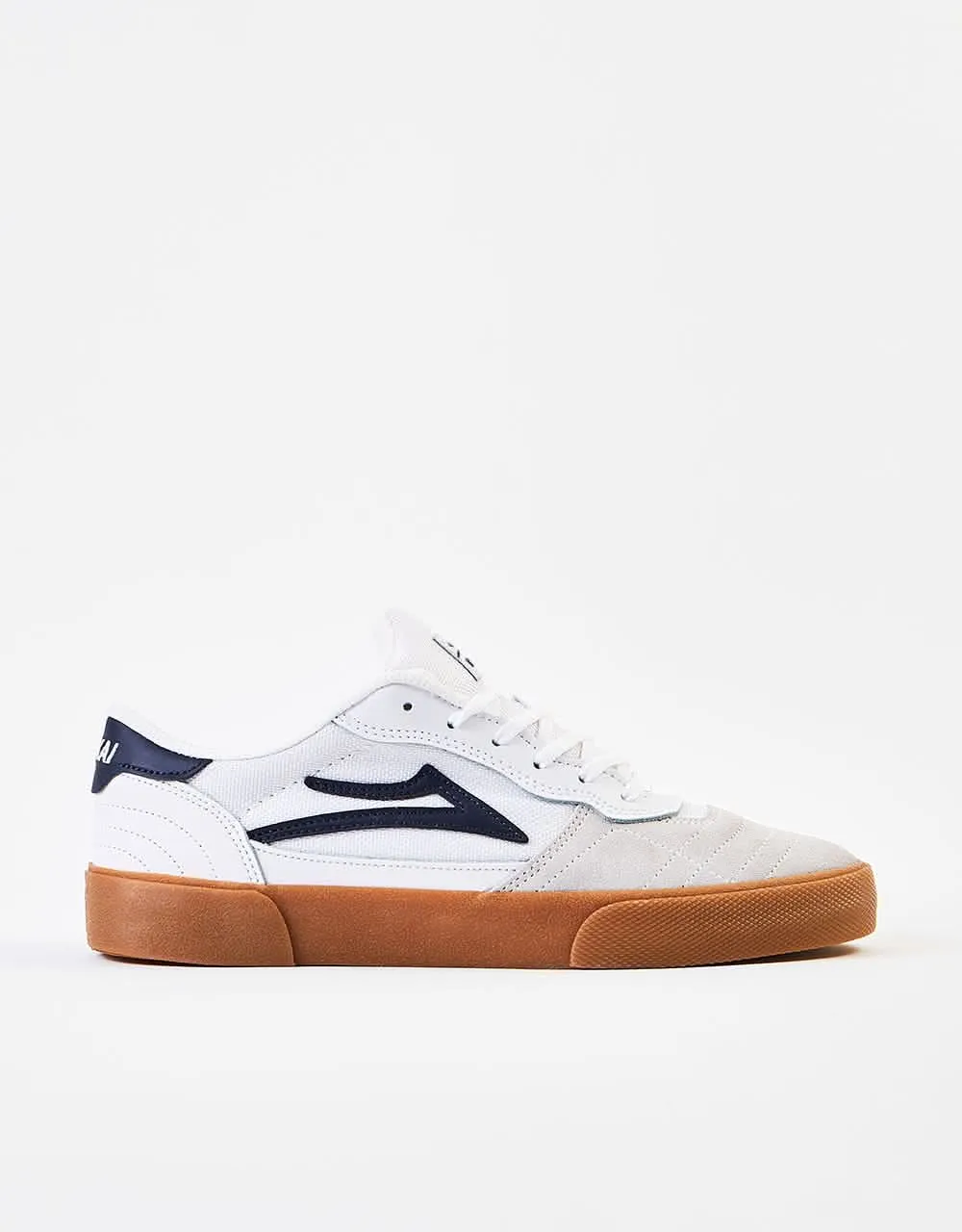 Lakai Cambridge Skate Shoes - White/Navy Suede