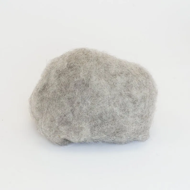 Light Gray Wool for Wet Felting, Tyrolean Bergschaf