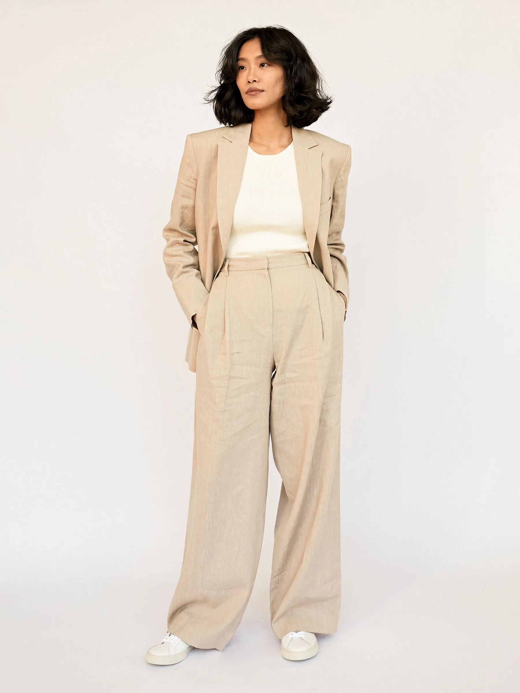 Linen Pleat Trouser