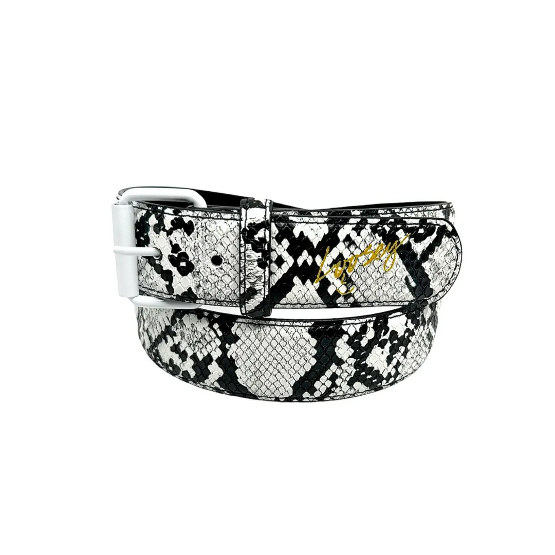 Loosey Slither Belt: White