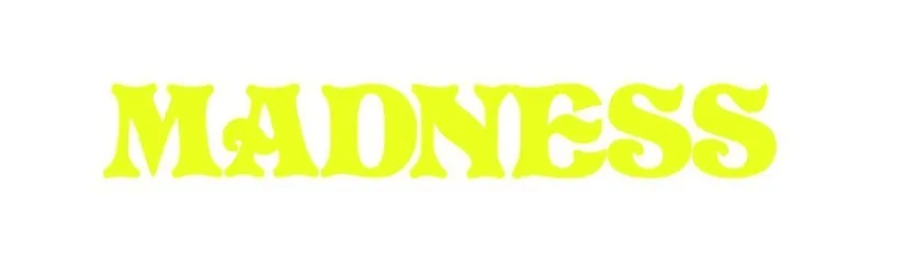 Madness Logo Skateboards 14.25" Yellow Skate Sticker