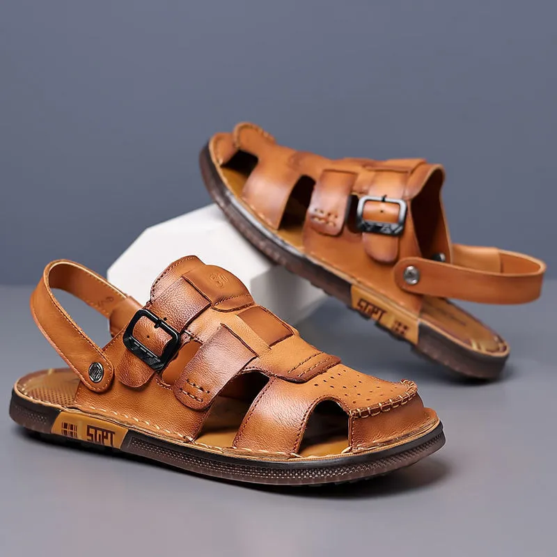 Men's Closed Toe Breathable Adjustable Heel Strap Beach Sandals