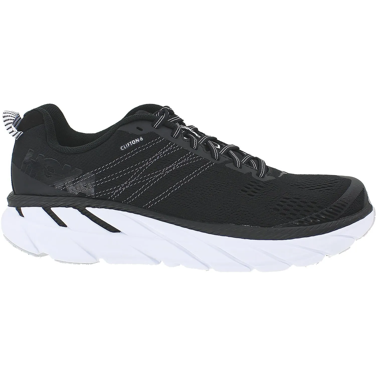 Men's Hoka One One Clifton 6 Black/White Mesh