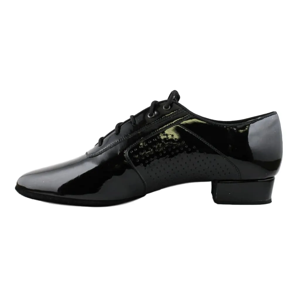 Men's Smooth Dance Shoes, 1109 Oxford Flexi M, Black Patent Leather