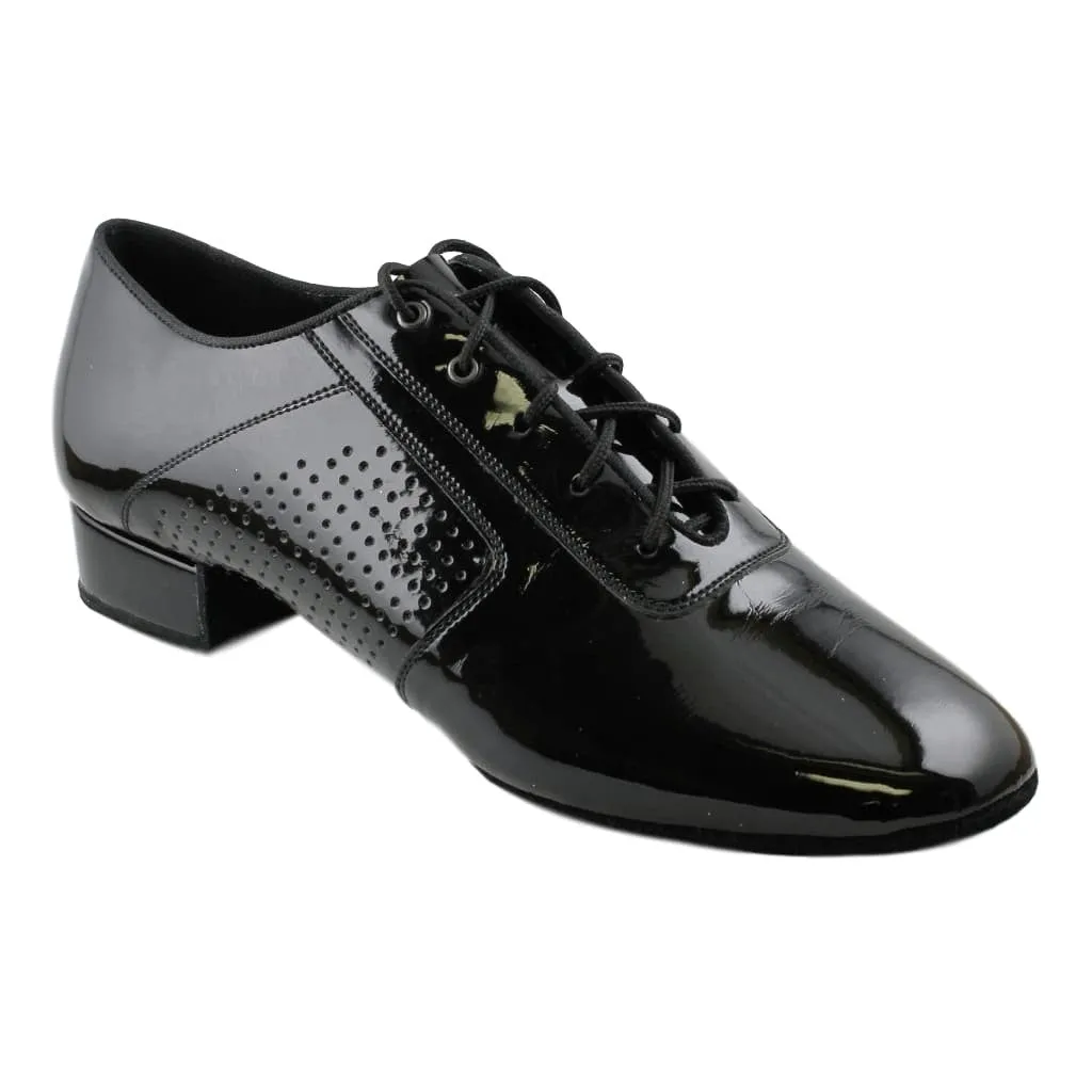 Men's Smooth Dance Shoes, 1109 Oxford Flexi M, Black Patent Leather