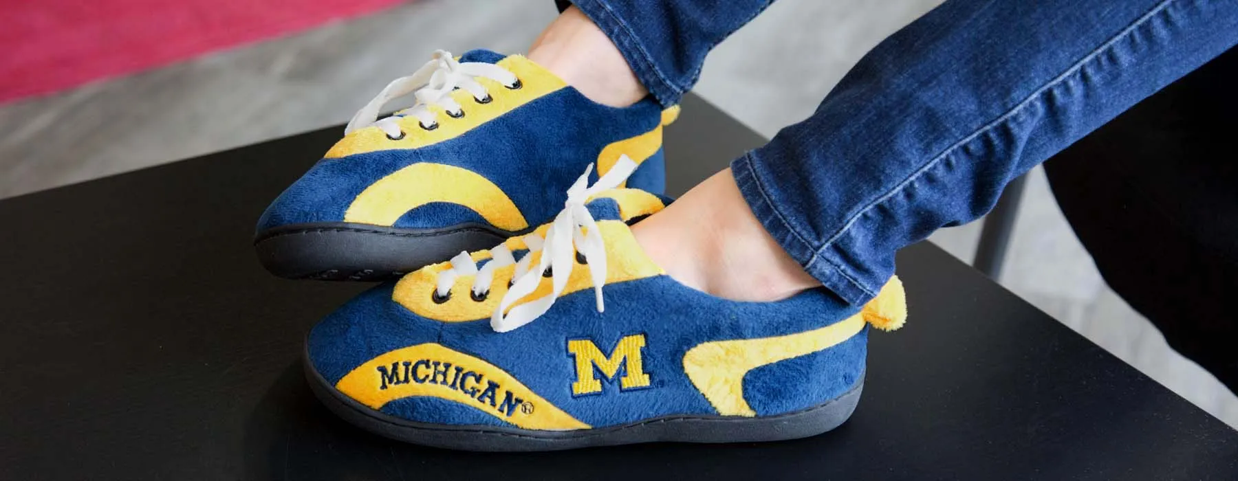 Michigan Wolverines All Around Rubber Soled Slippers