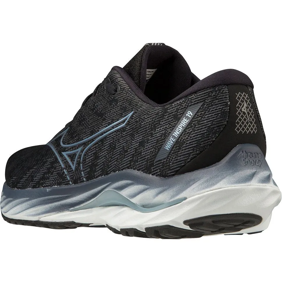 Mizuno Wave Inspire 19 WIDE FIT (2E) Mens Running Shoes - Black