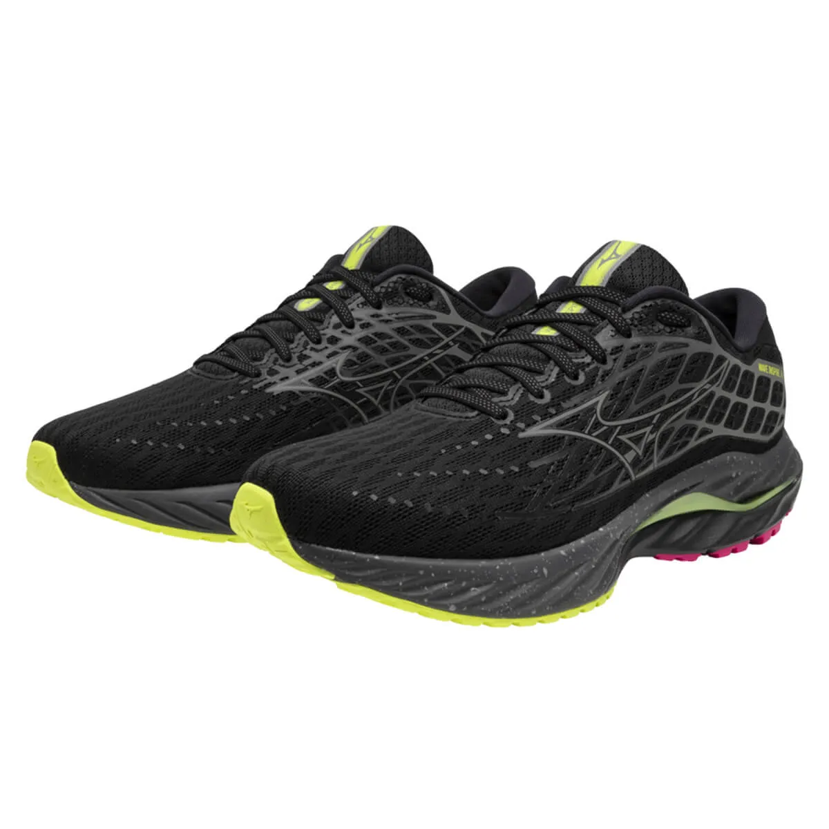 Mizuno Wave Inspire 20 Unisex | Black/silver/sunny Lime