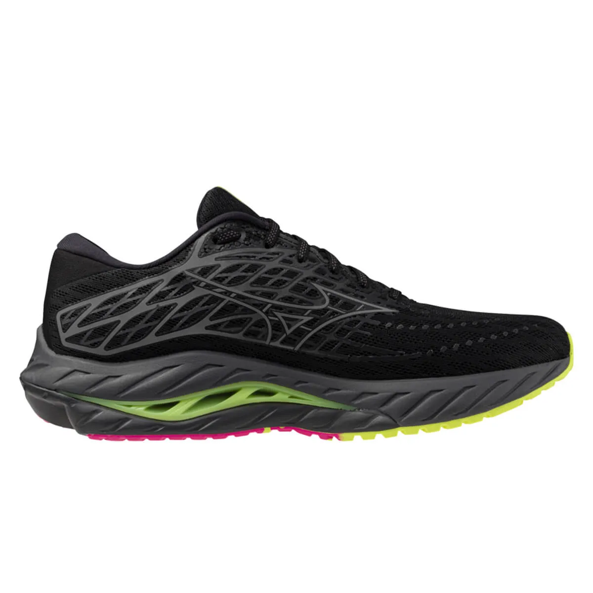 Mizuno Wave Inspire 20 Unisex | Black/silver/sunny Lime