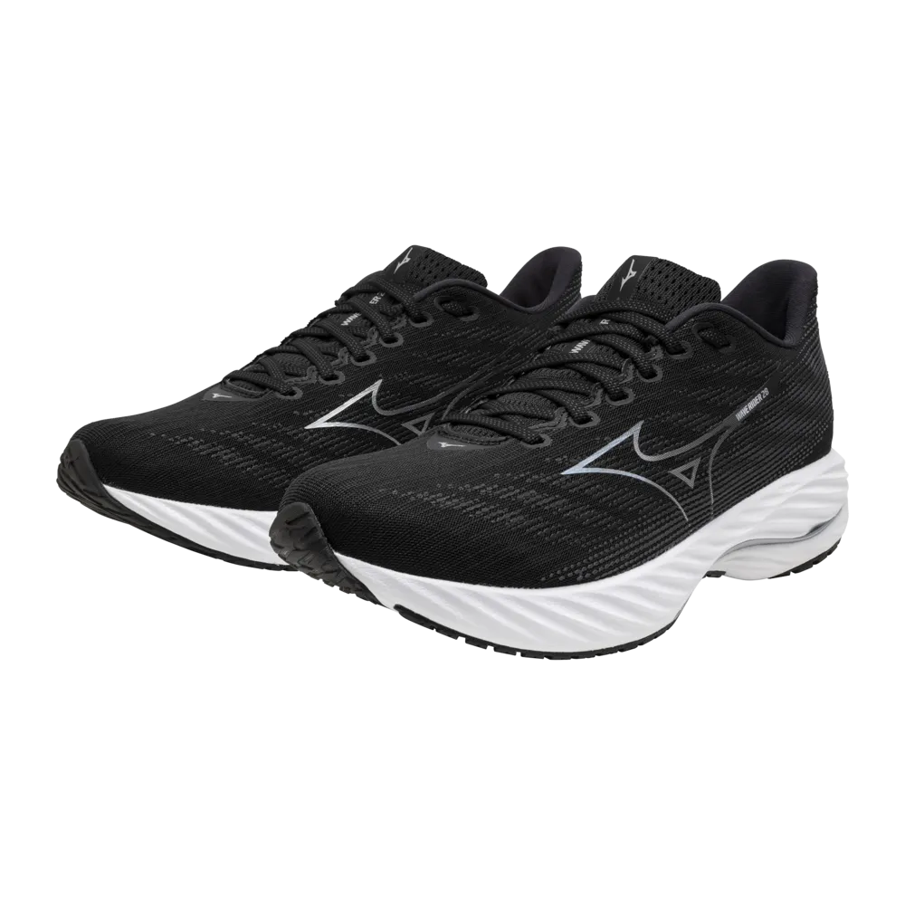 Mizuno Wave Rider 28 Mens | Black/silver/ebony