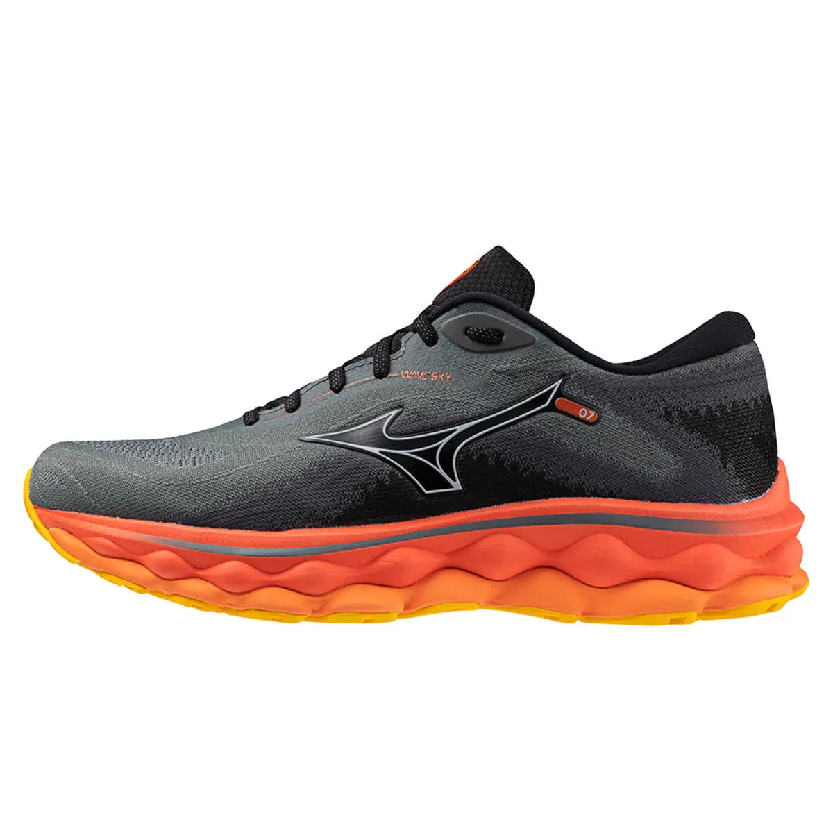 Mizuno Wave Sky 7 Mens | Turbulence/nickel/hot Coral