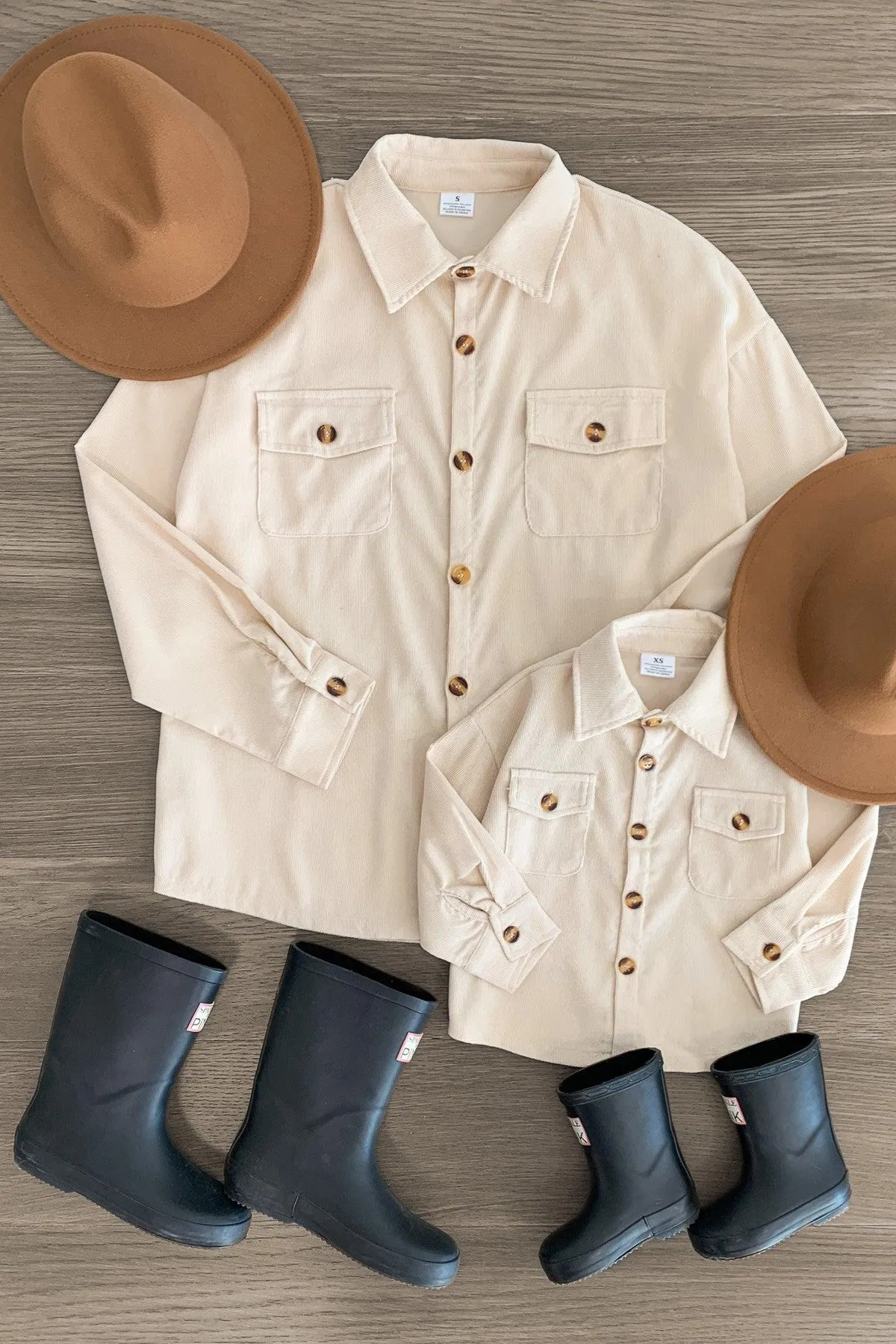 Mom & Me - Cream Corduroy Button Down Top