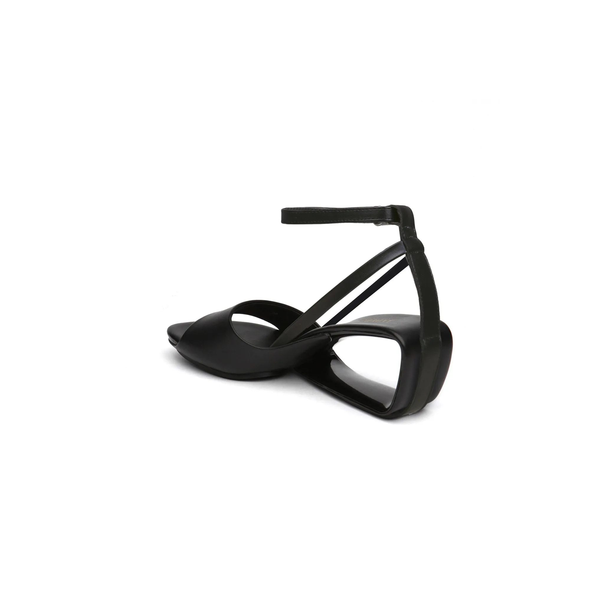 Monochrome Ankle Strap Hollow Sandals