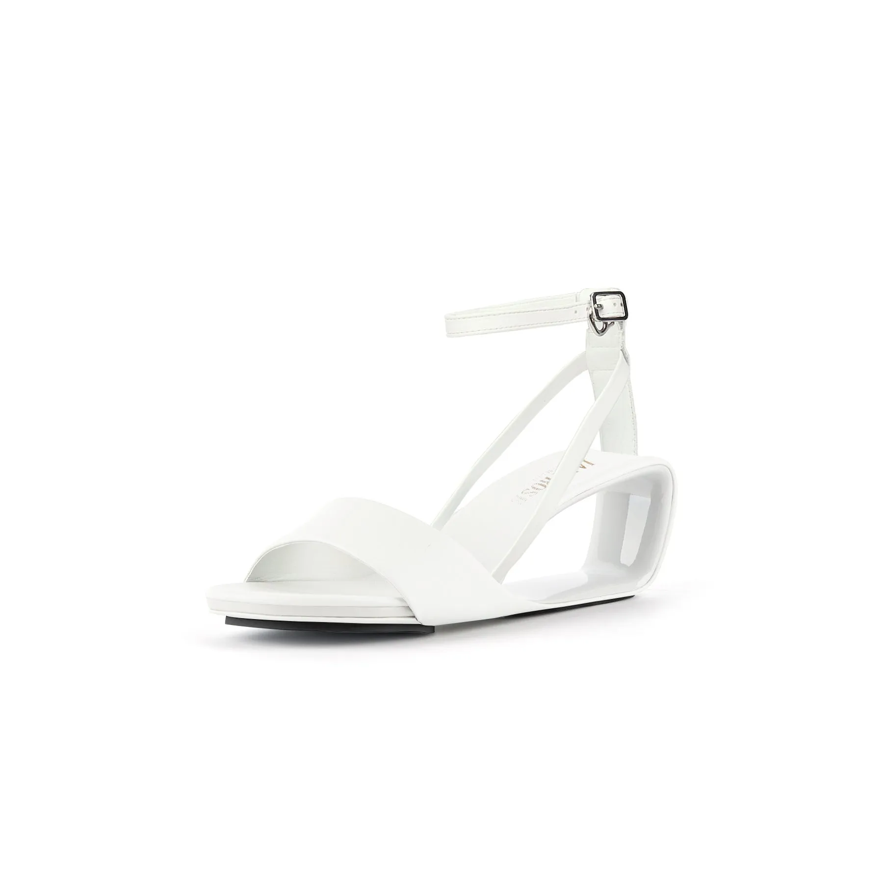 Monochrome Ankle Strap Hollow Sandals