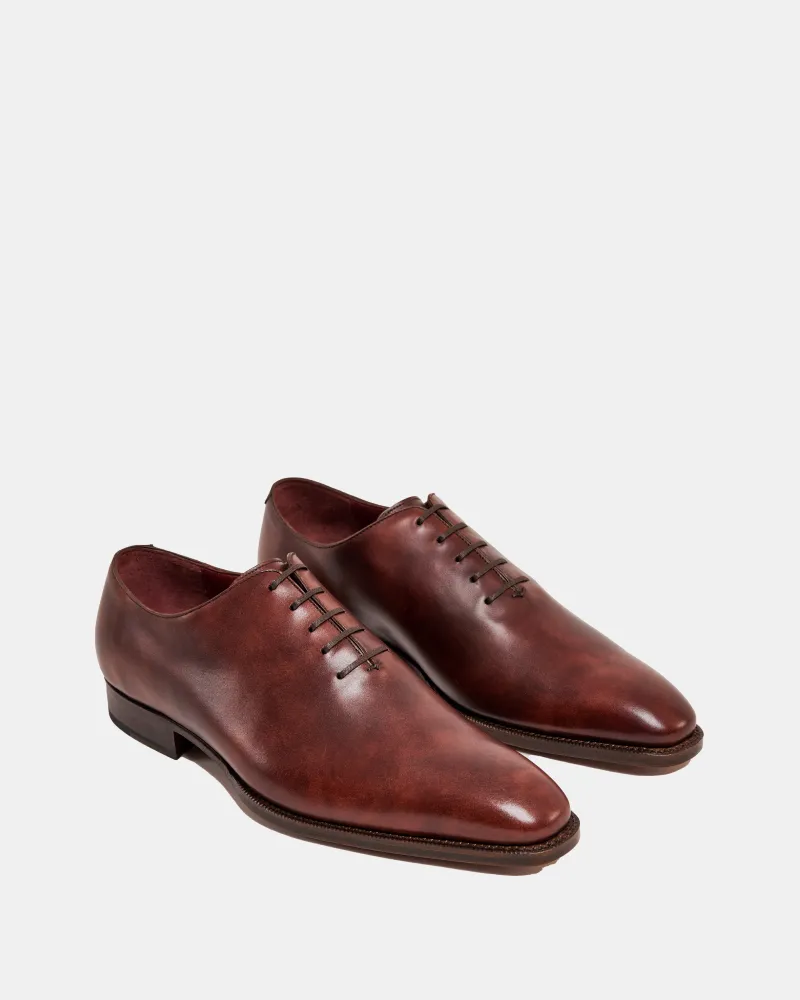 Museum Cognac Wholecut Oxford Dress Shoe with Rubber Half Soles