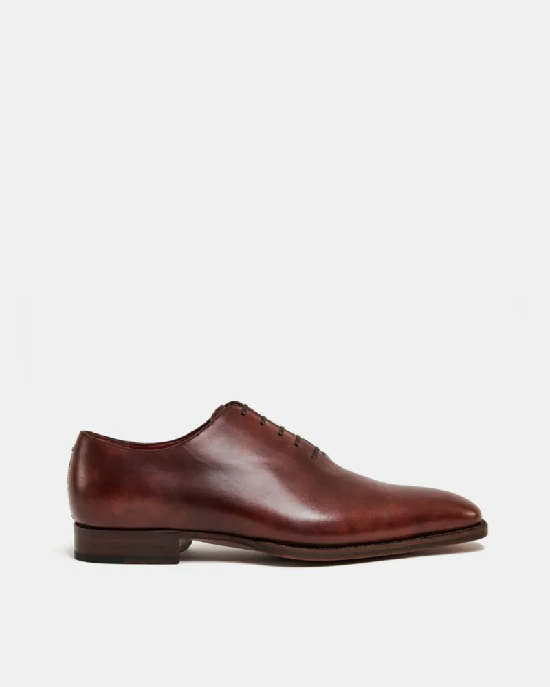 Museum Cognac Wholecut Oxford Dress Shoe with Rubber Half Soles