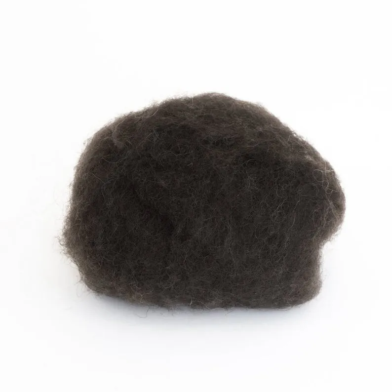 Natural Black Wool for Wet Felting, Tyrolean Bergschaf