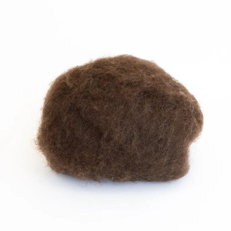 Natural Brown Wool for Wet Felting, Tyrolean Bergschaf