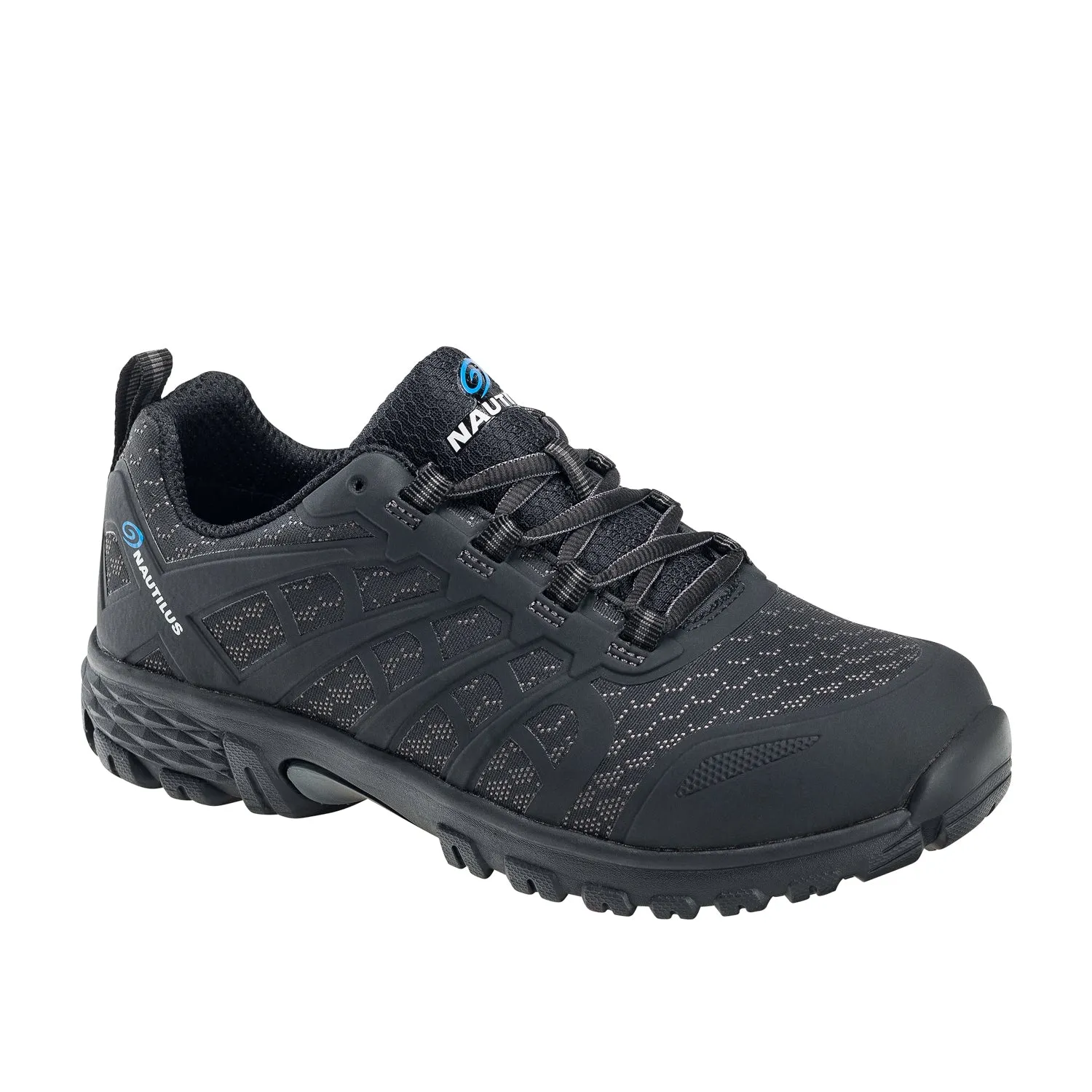 Nautilus Mens Stratus Black Textile Work Shoes