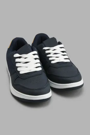 Navy Fabric Block Skate Shoe