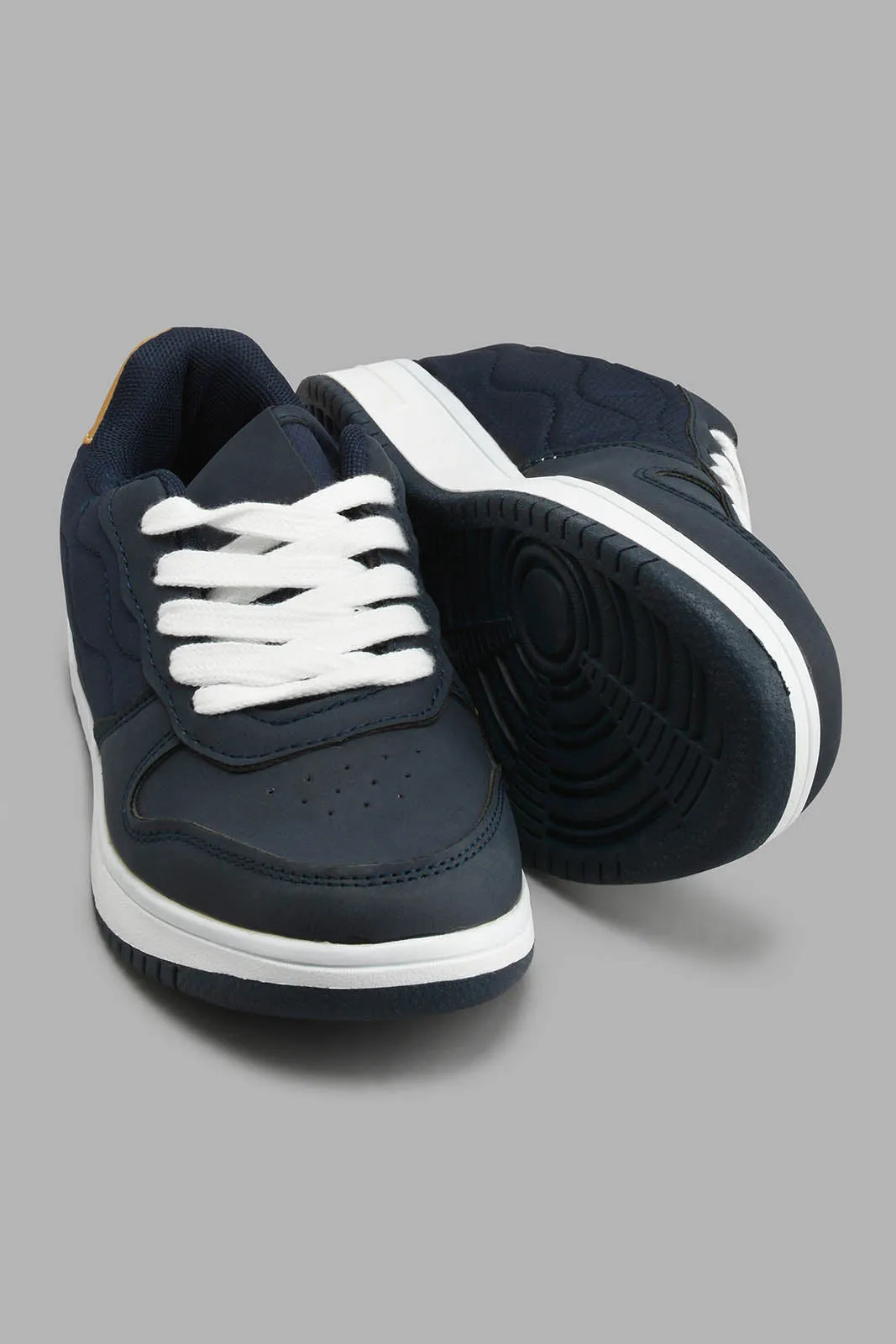 Navy Fabric Block Skate Shoe