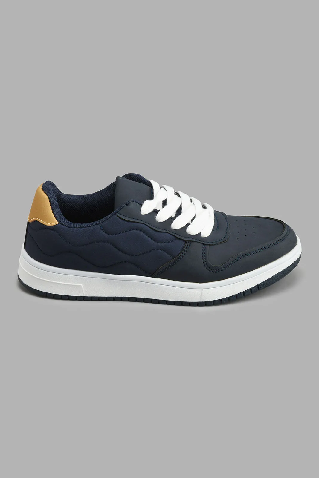 Navy Fabric Block Skate Shoe