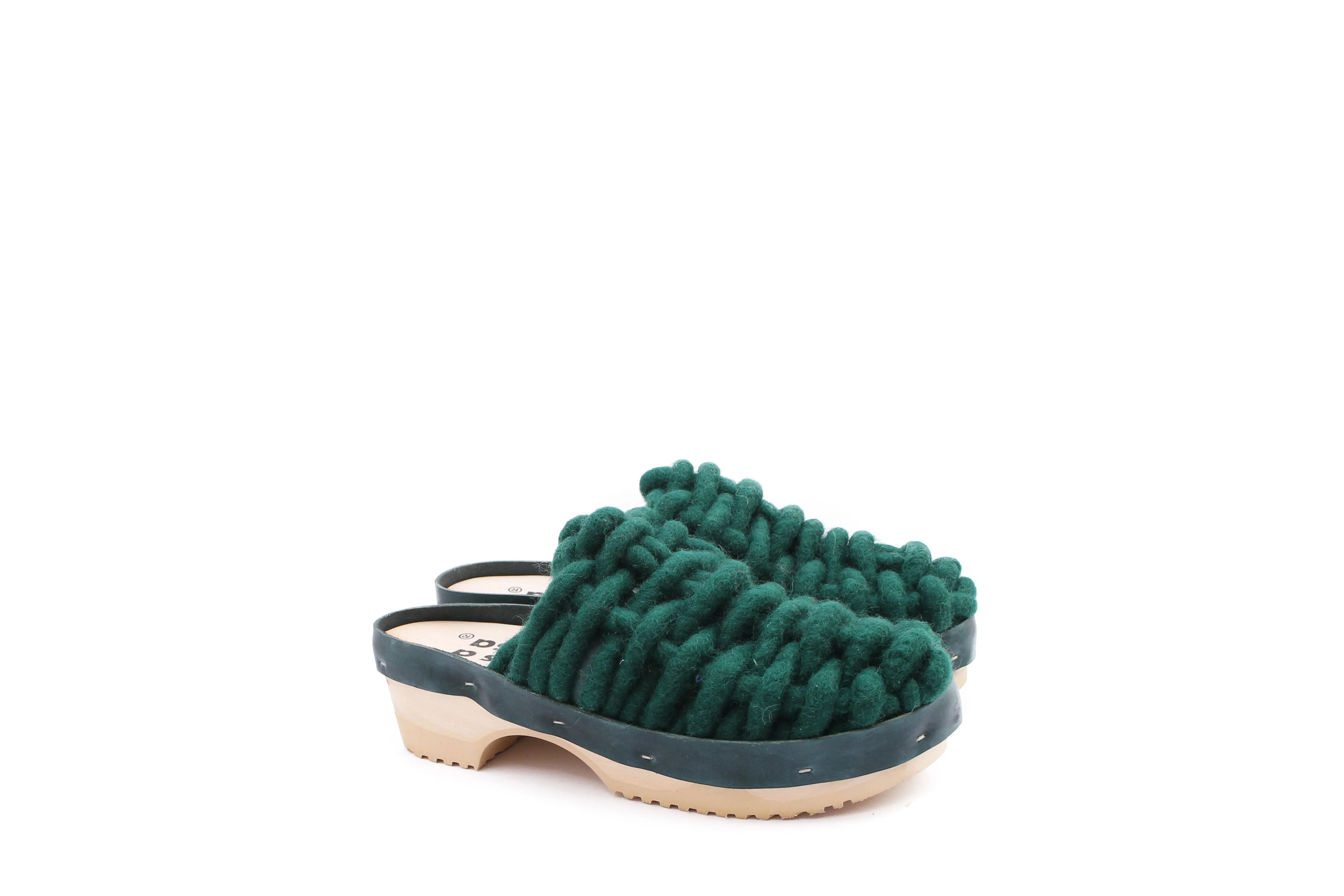 NET PANTO WOOL CLOG EMERALD