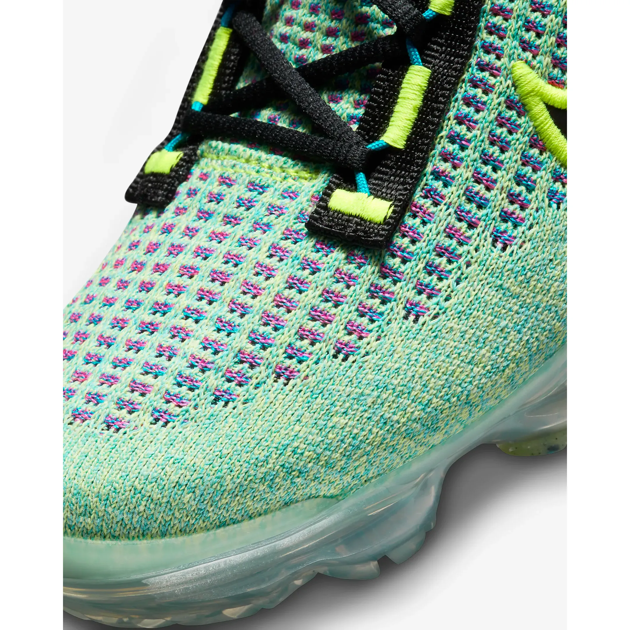 Nike Kid's Air VaporMax 2021 Flyknit Next Nature Shoes - Volt / Photo Blue / Metallic Silver / Black