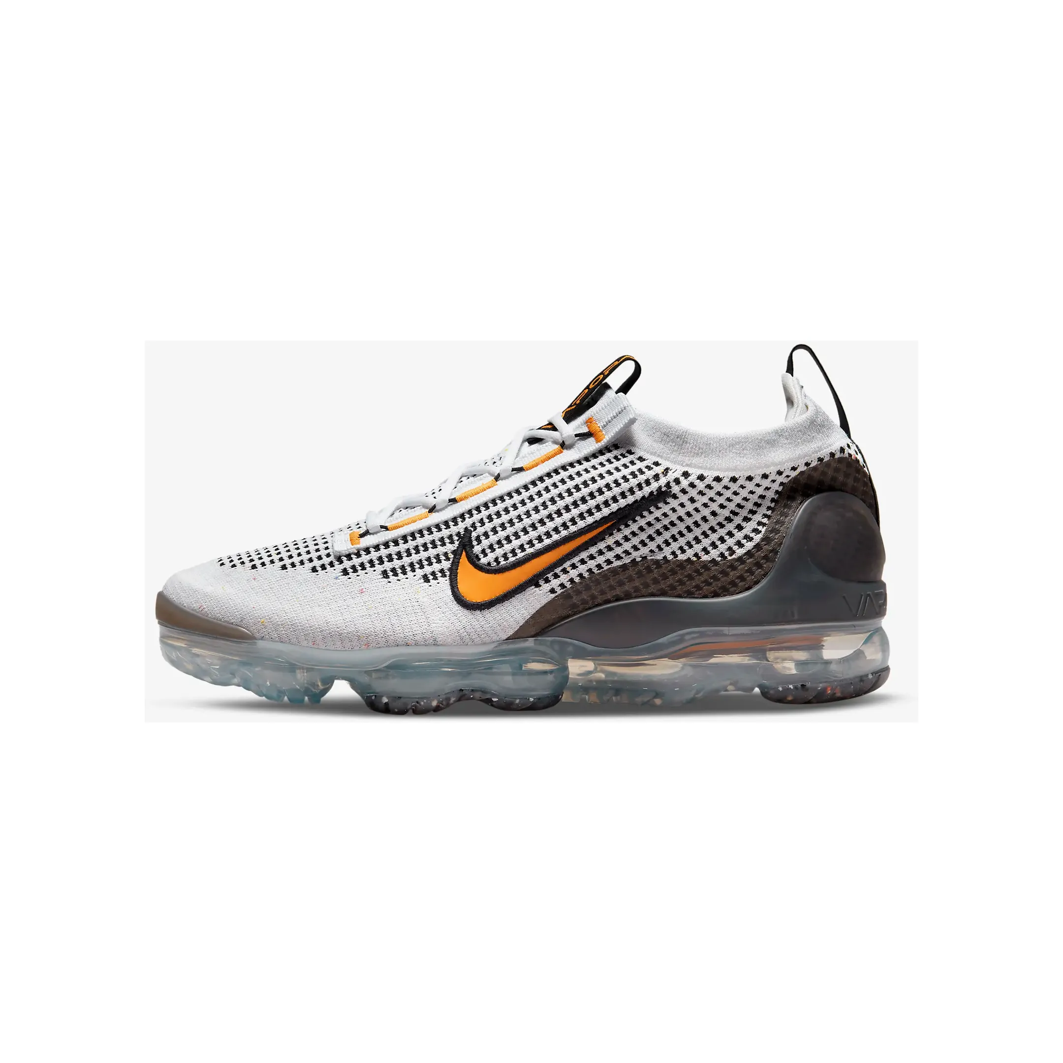 Nike Men's Air VaporMax 2021 Flyknit Shoes - White / Black / Anthracite / Kumquat Yellow