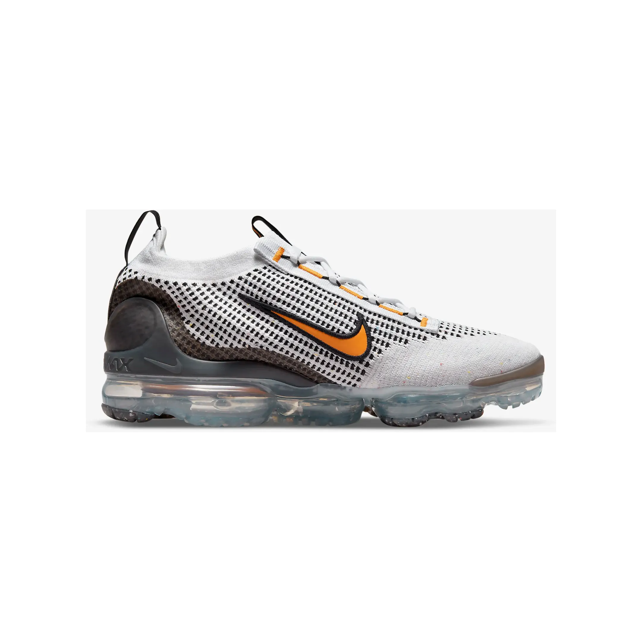 Nike Men's Air VaporMax 2021 Flyknit Shoes - White / Black / Anthracite / Kumquat Yellow