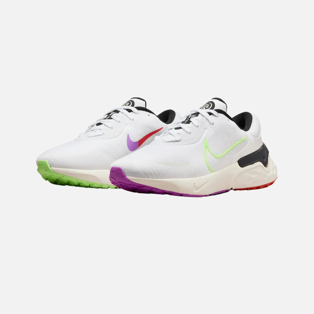 Nike Renew Run 4 SE Men's Road Running Shoes -White/Black/Fuchsia Dream