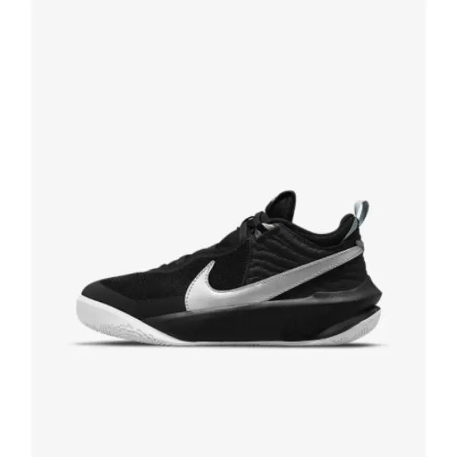 Nike Team Hustle D 10 Kids Basketball Shoes Black/Silver