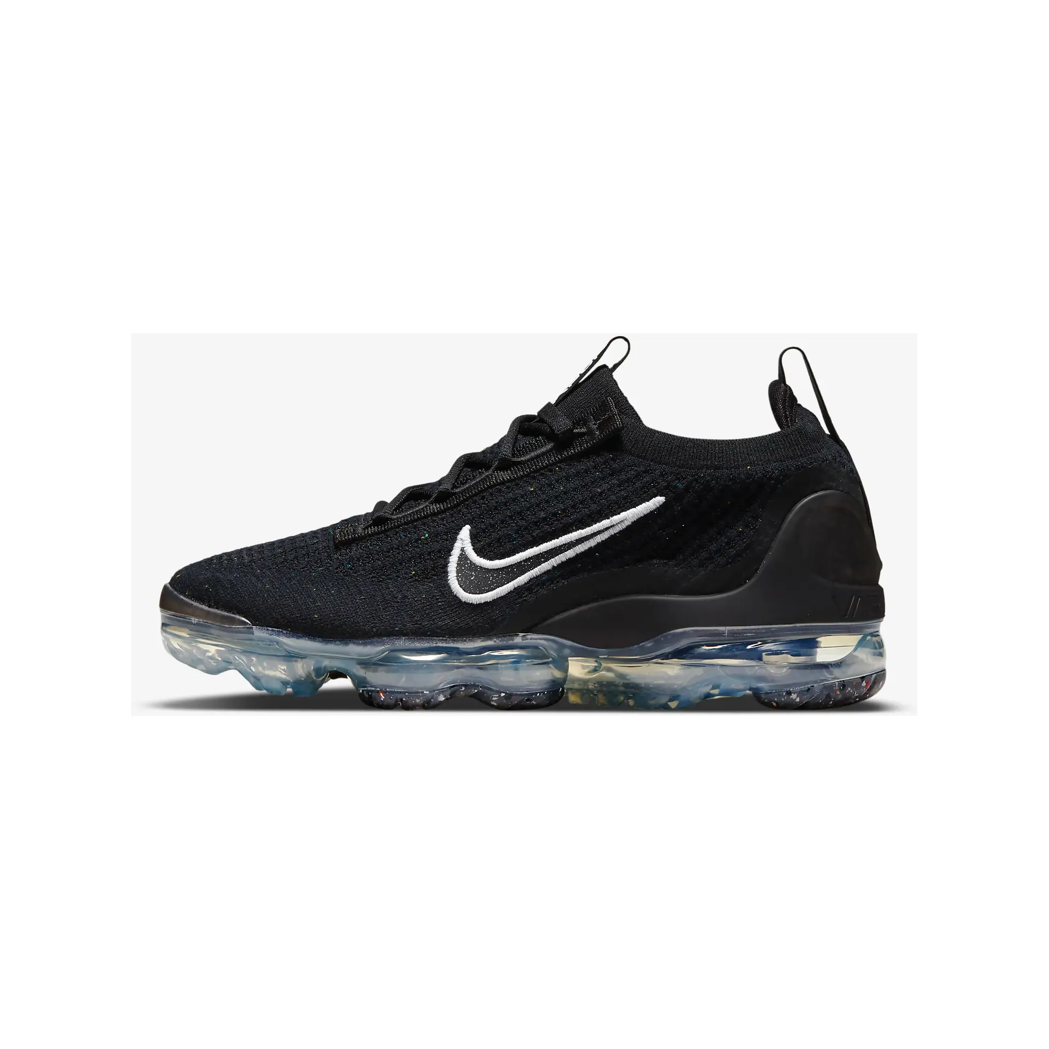 Nike Women's Air VaporMax 2021 Flyknit Shoes - Black / Metallic Silver/ White