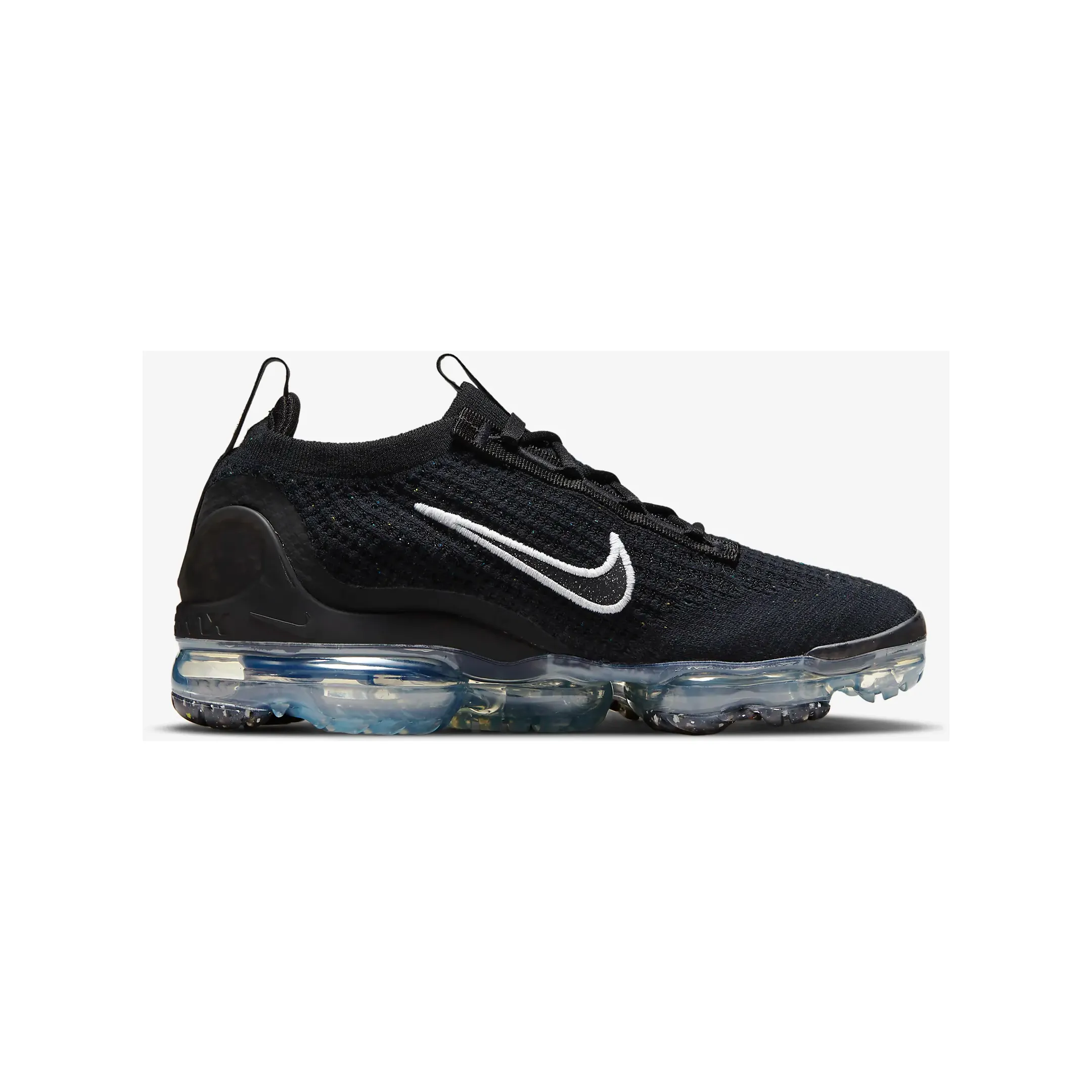 Nike Women's Air VaporMax 2021 Flyknit Shoes - Black / Metallic Silver/ White