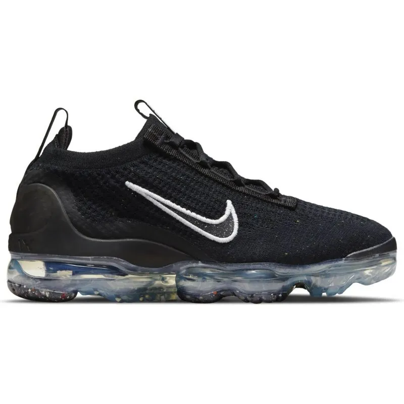 Nike Women's Air VaporMax 2021 Flyknit Shoes - Black / Metallic Silver/ White