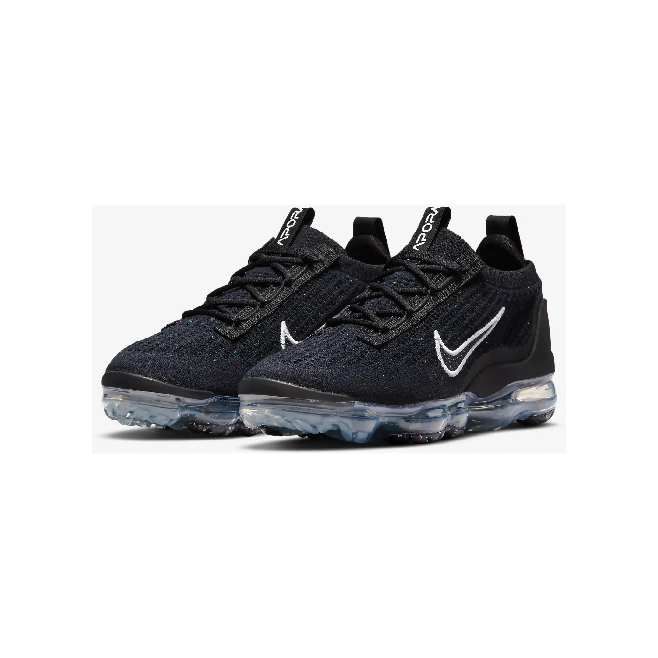 Nike Women's Air VaporMax 2021 Flyknit Shoes - Black / Metallic Silver/ White