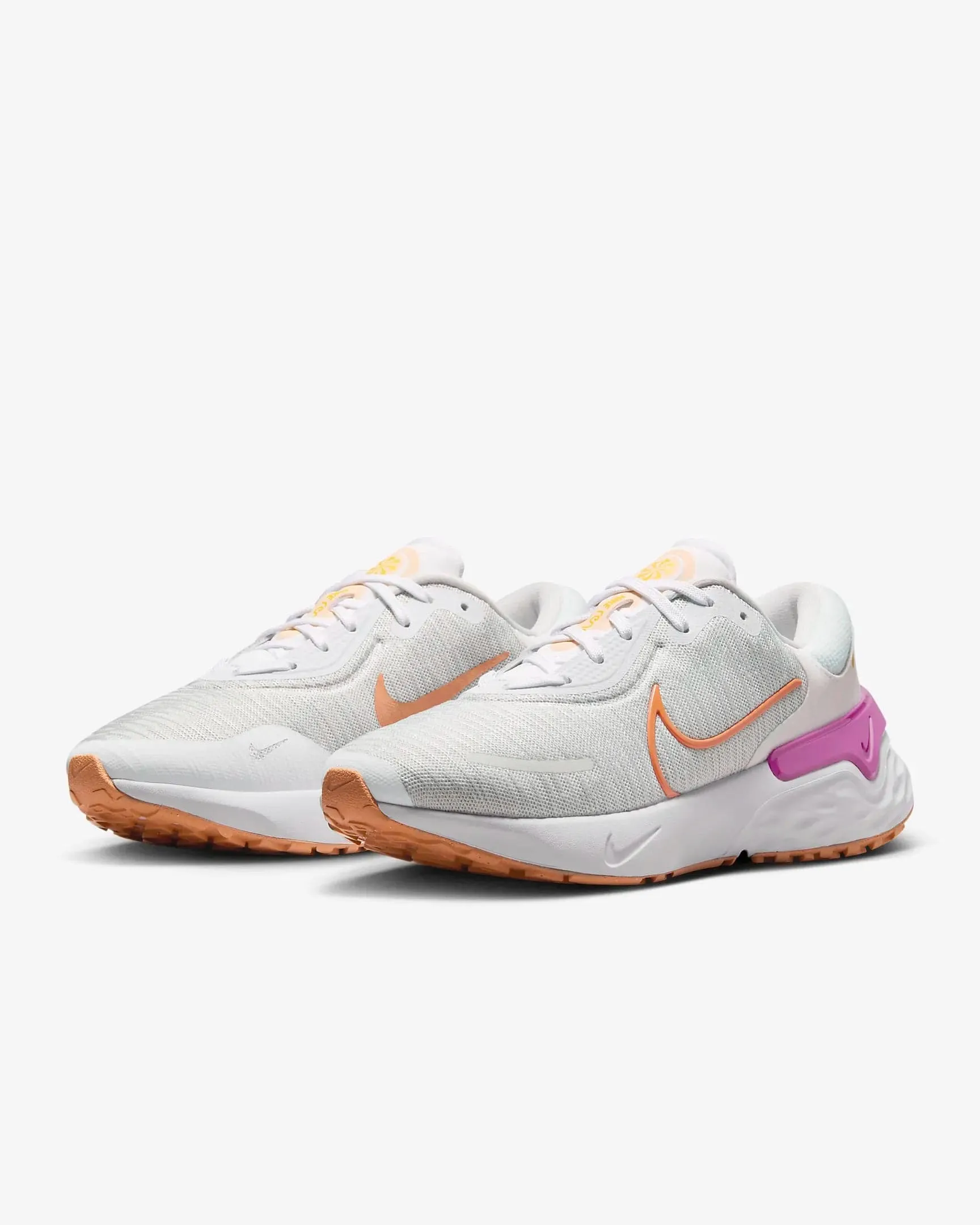 NIKE WOMEN'S RENEW RUN 4 WHITE/PINK ROAD RUNNING SHOES