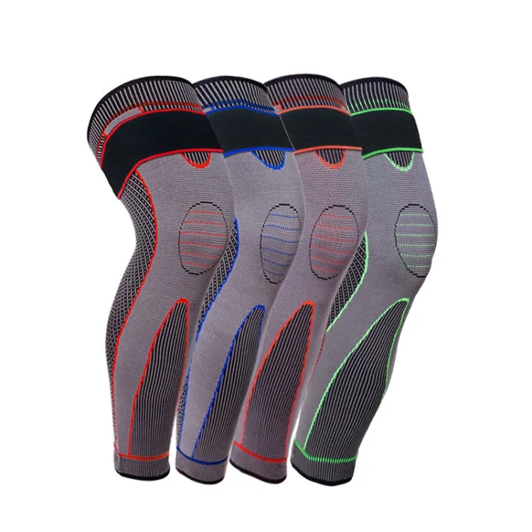 Nylon Knitted Riding Sports Extended Knee Pads, Size: L(Green Basic)