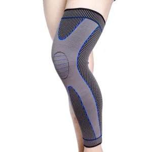 Nylon Knitted Riding Sports Extended Knee Pads, Size: XL(Blue Basic)