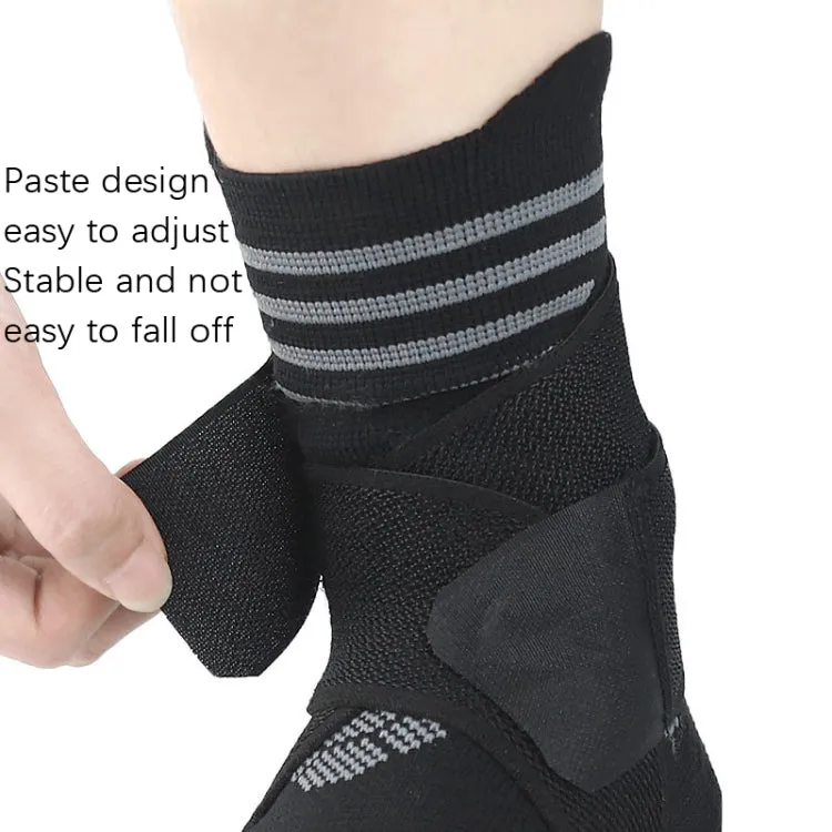 Nylon Sports Compression Striped Bandage Ankle Support, Specification: S(Gray Stripes)