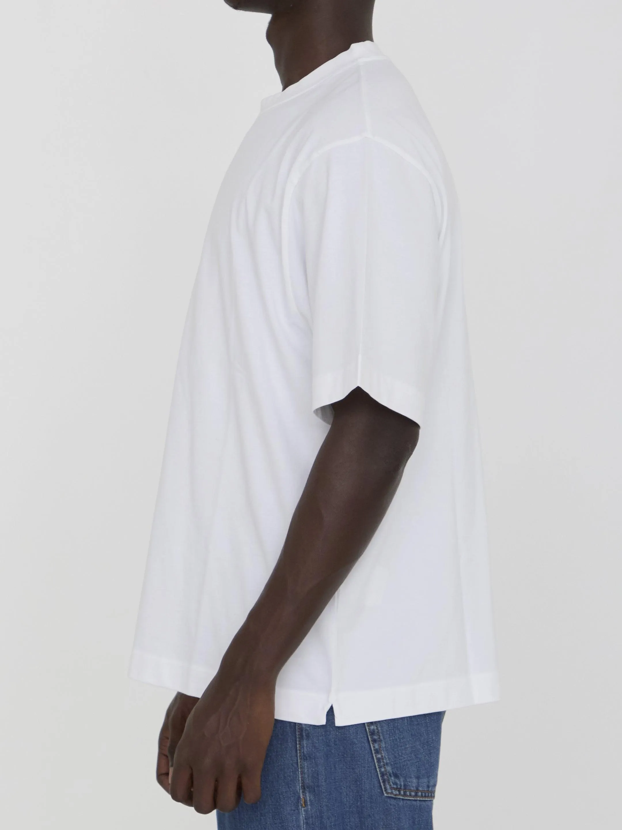 Off White Logo-Print Cotton T-Shirt